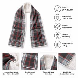 Merrilees Tartan Hand-Warmer Pocket Scarf