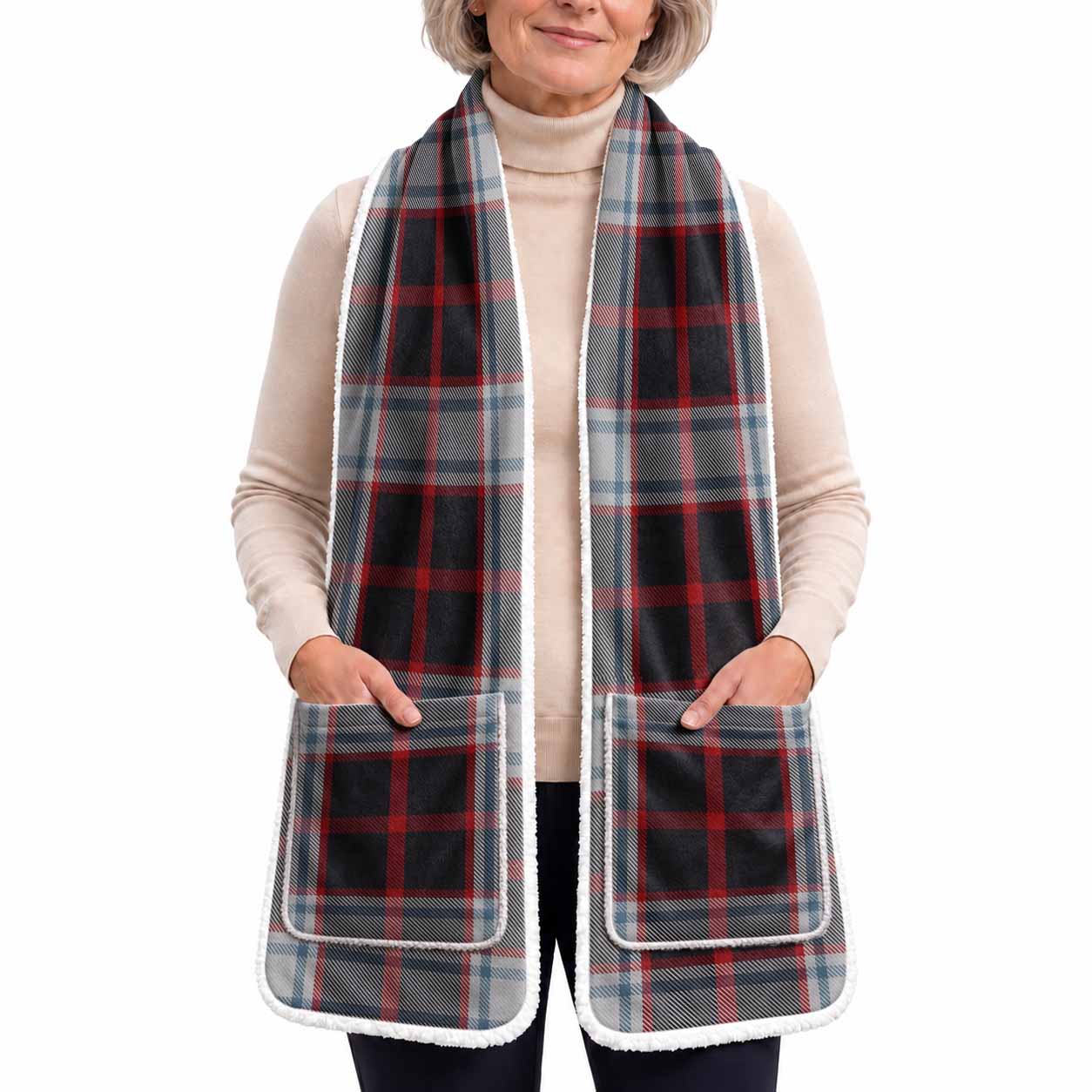 Merrilees Tartan Hand-Warmer Pocket Scarf