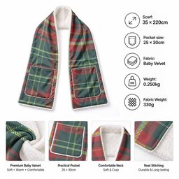 New Brunswick Tartan Hand-Warmer Pocket Scarf