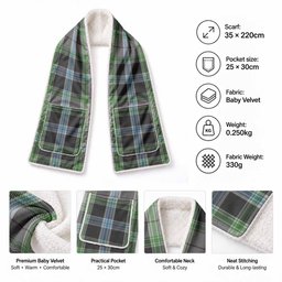 Wiseman Tartan Hand-Warmer Pocket Scarf