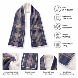 Nunavut Territory Tartan Hand-Warmer Pocket Scarf