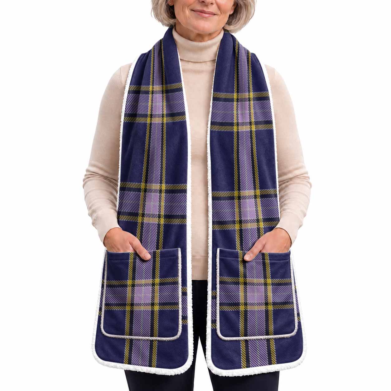 Nunavut Territory Tartan Hand-Warmer Pocket Scarf