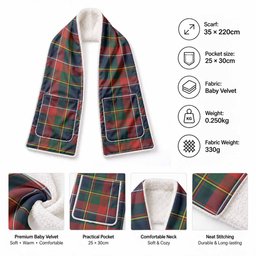 Quebec Tartan Hand-Warmer Pocket Scarf