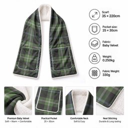 Rodger Tartan Hand-Warmer Pocket Scarf
