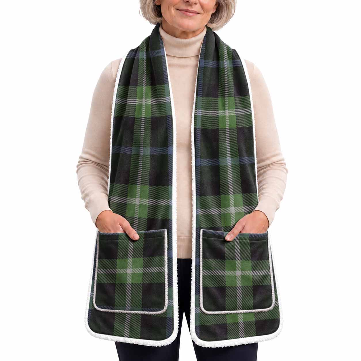 Rodger Tartan Hand-Warmer Pocket Scarf