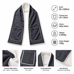 Pride of Wales Tartan Hand-Warmer Pocket Scarf