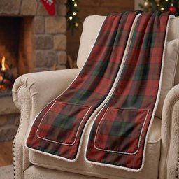 Rosser of Wales Tartan Hand-Warmer Pocket Scarf