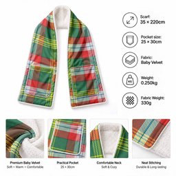 Northwest Territories Tartan Hand-Warmer Pocket Scarf