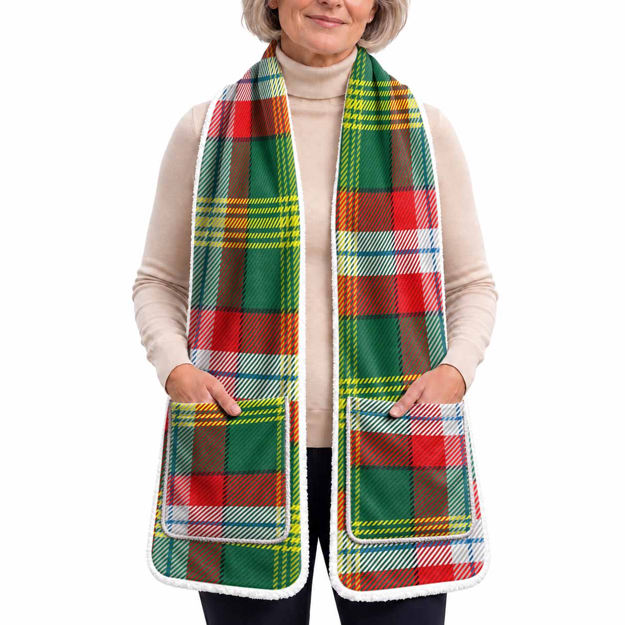 Northwest Territories Tartan Hand-Warmer Pocket Scarf