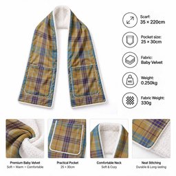 Ottawa Tartan Hand-Warmer Pocket Scarf