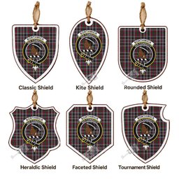 Borthwick Tartan Crest Shield Wood Ornament , Scottish Heritage Family Keepsake Gift