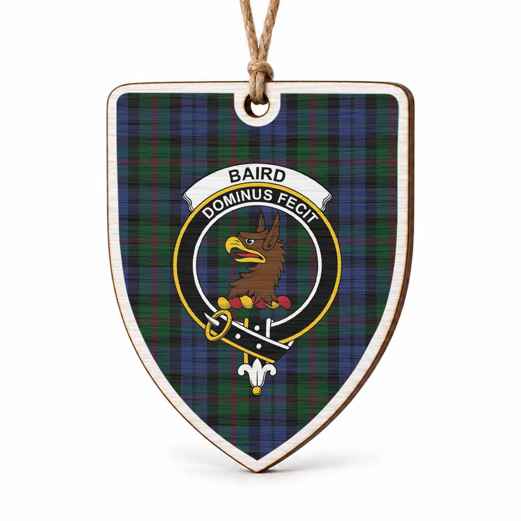 Baird Tartan Crest Shield Wood Ornament , Scottish Heritage Family Keepsake Gift