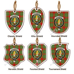 Callander Tartan Crest Shield Wood Ornament , Scottish Heritage Family Keepsake Gift