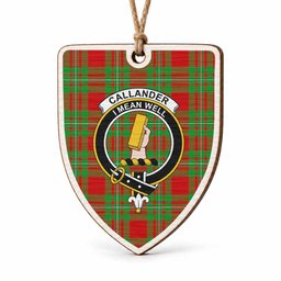 Callander Tartan Crest Shield Wood Ornament , Scottish Heritage Family Keepsake Gift