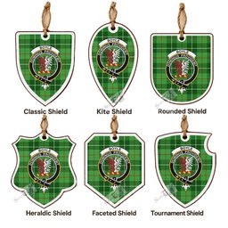 Boyle Tartan Crest Shield Wood Ornament , Scottish Heritage Family Keepsake Gift