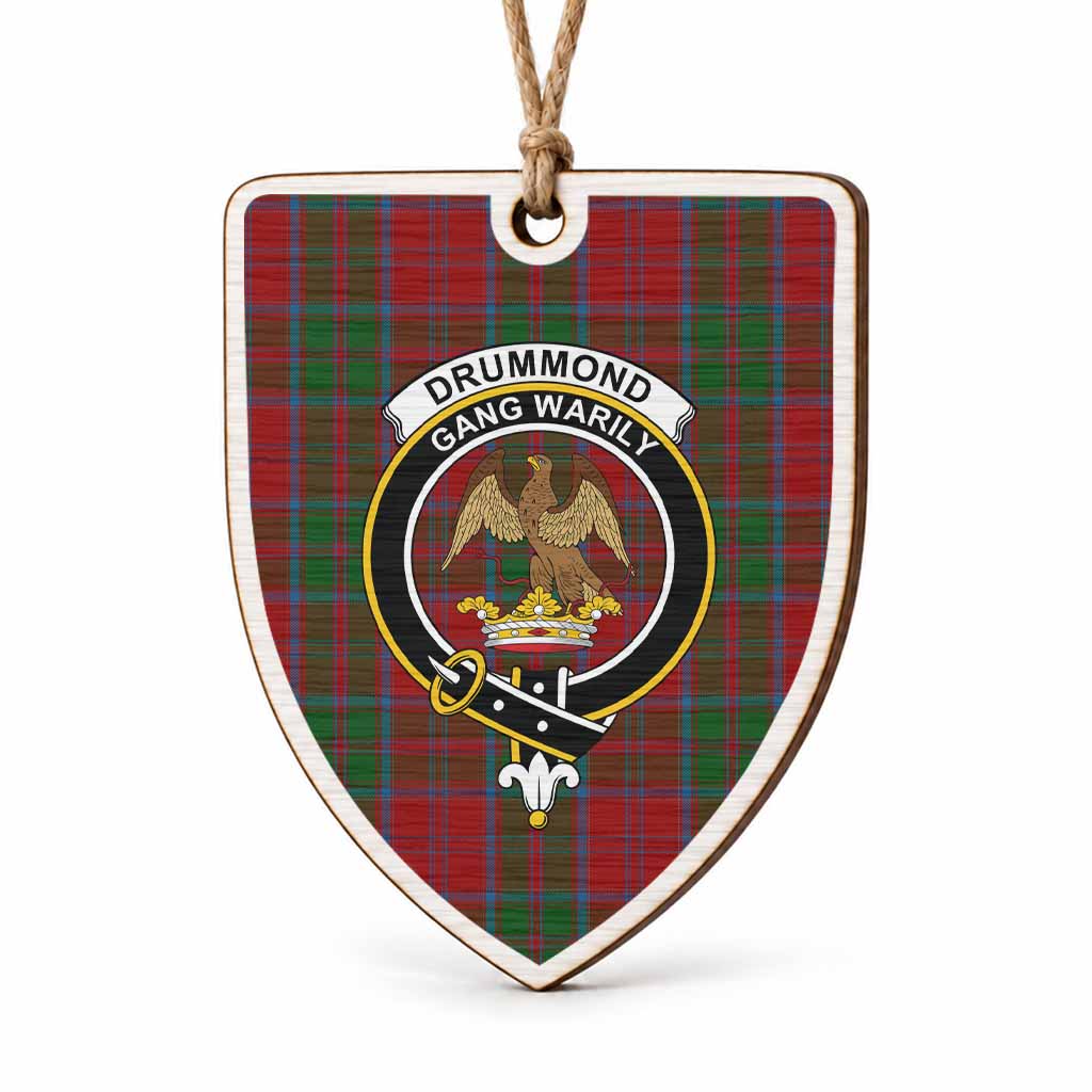 Drummond Tartan Crest Shield Wood Ornament , Scottish Heritage Family Keepsake Gift