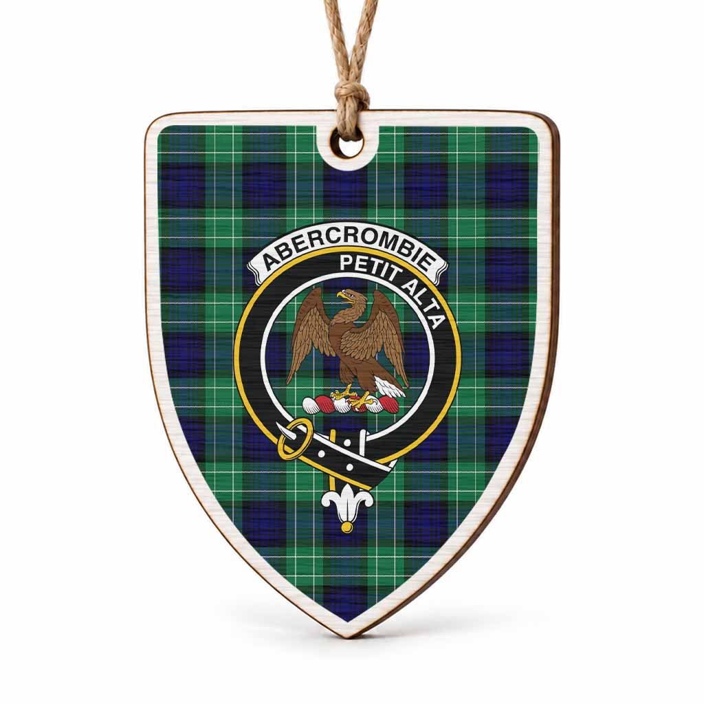 Abercrombie Tartan Crest Shield Wood Ornament , Scottish Heritage Family Keepsake Gift