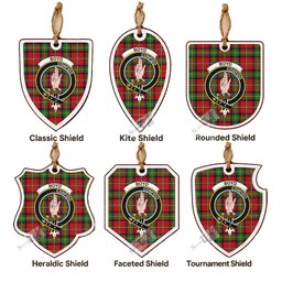 Boyd Tartan Crest Shield Wood Ornament , Scottish Heritage Family Keepsake Gift