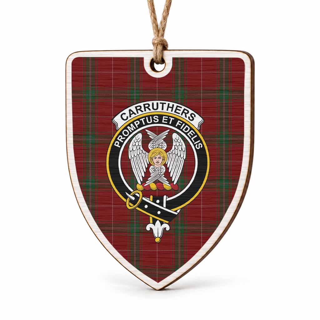Carruthers Tartan Crest Shield Wood Ornament , Scottish Heritage Family Keepsake Gift