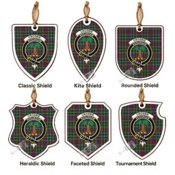 Crosbie Tartan Crest Shield Wood Ornament , Scottish Heritage Family Keepsake Gift