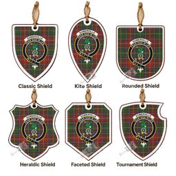 Somerville Tartan Crest Shield Wood Ornament , Scottish Heritage Family Keepsake Gift