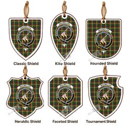 MacMillan (McMillan) Tartan Crest Shield Wood Ornament , Scottish Heritage Family Keepsake Gift