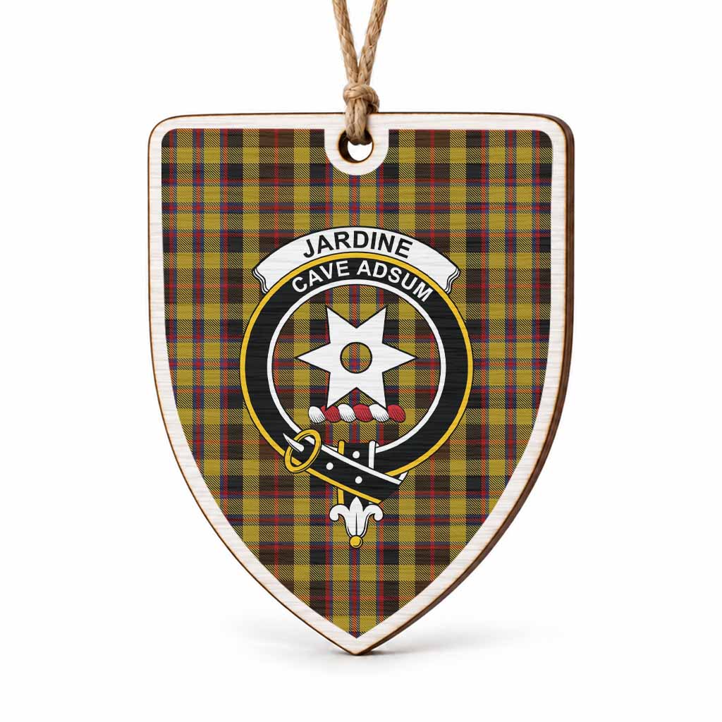 Jardine Tartan Crest Shield Wood Ornament , Scottish Heritage Family Keepsake Gift