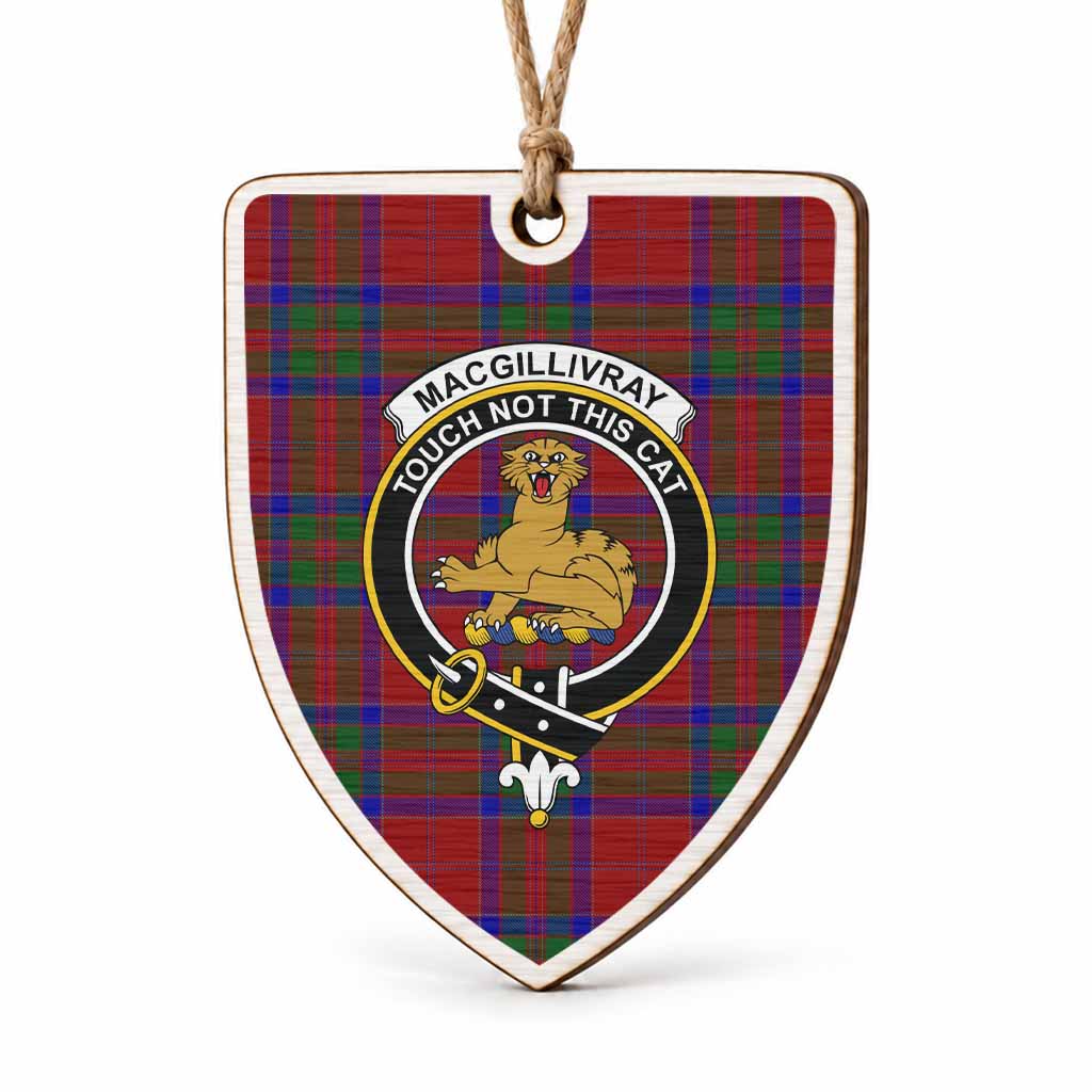 MacGillivray (McGillivray) Tartan Crest Shield Wood Ornament , Scottish Heritage Family Keepsake Gift
