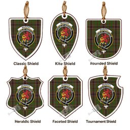 Murphy Tartan Crest Shield Wood Ornament , Scottish Heritage Family Keepsake Gift