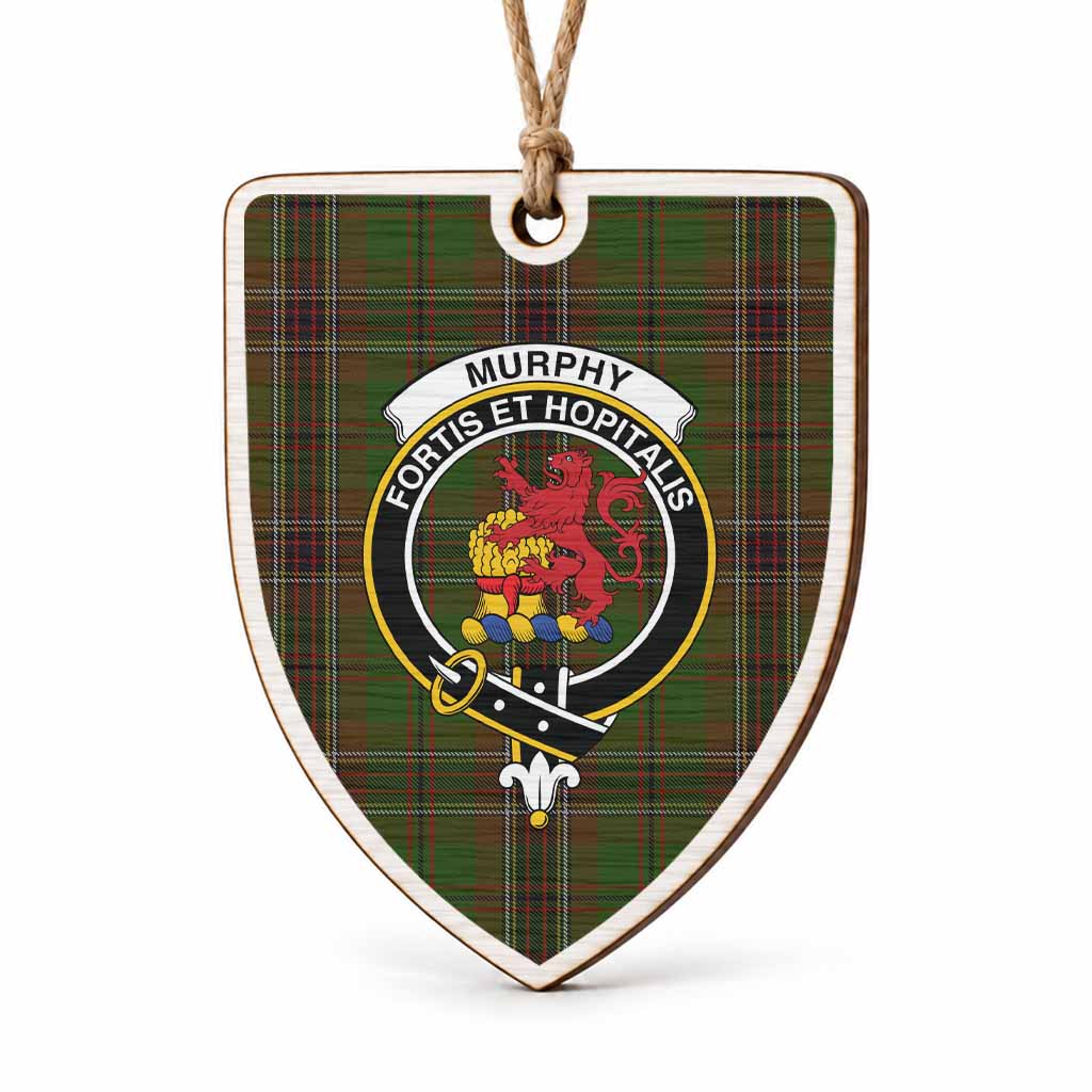 Murphy Tartan Crest Shield Wood Ornament , Scottish Heritage Family Keepsake Gift