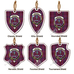 McCall (Caithness) Tartan Crest Shield Wood Ornament , Scottish Heritage Family Keepsake Gift