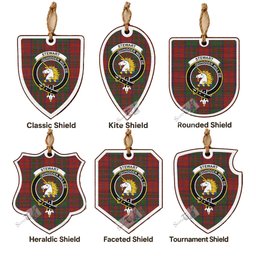 Stewart (Stuart) of Appin Tartan Crest Shield Wood Ornament , Scottish Heritage Family Keepsake Gift