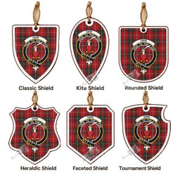 Orr Tartan Crest Shield Wood Ornament , Scottish Heritage Family Keepsake Gift