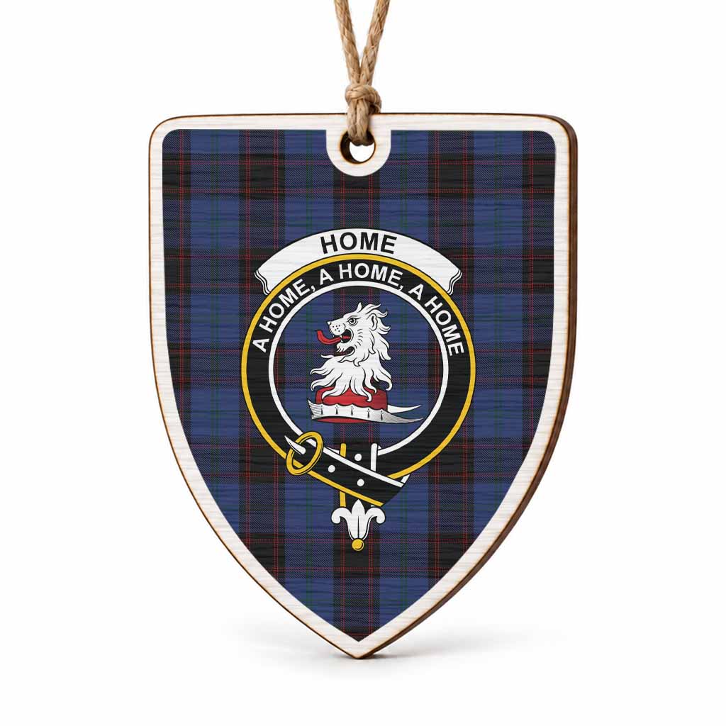 Home (Hume) Tartan Crest Shield Wood Ornament , Scottish Heritage Family Keepsake Gift