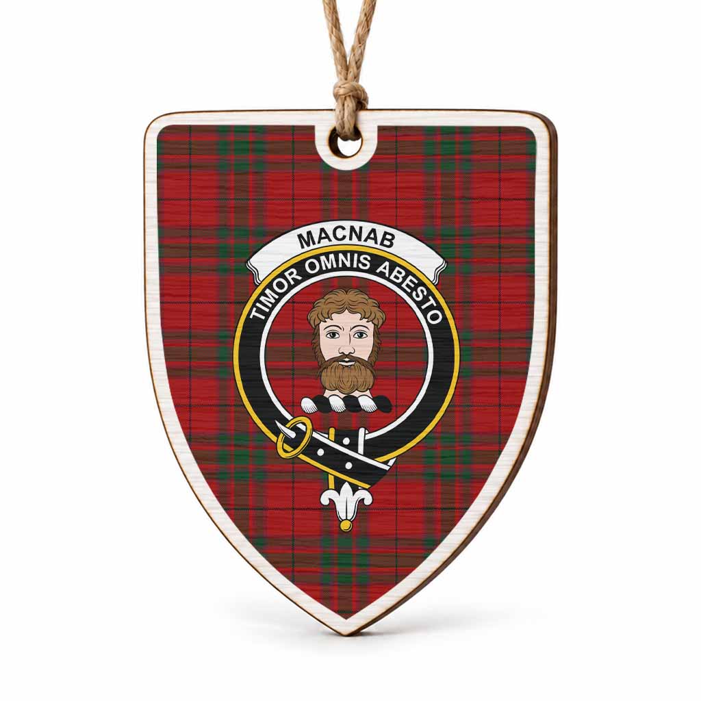 MacNab (McNab) Tartan Crest Shield Wood Ornament , Scottish Heritage Family Keepsake Gift