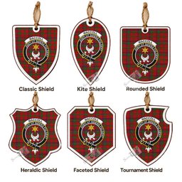 MacColl (McColl) Tartan Crest Shield Wood Ornament , Scottish Heritage Family Keepsake Gift