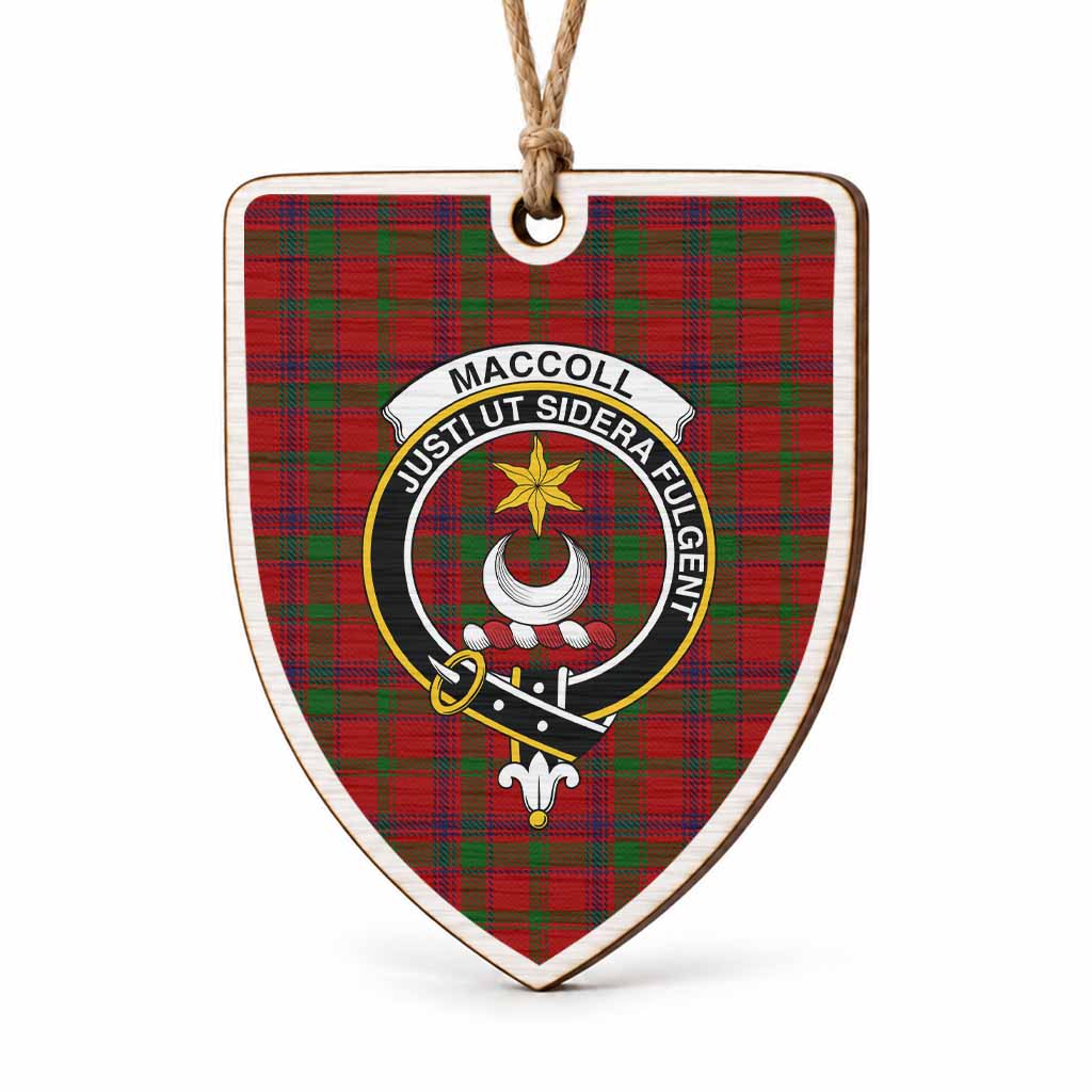 MacColl (McColl) Tartan Crest Shield Wood Ornament , Scottish Heritage Family Keepsake Gift