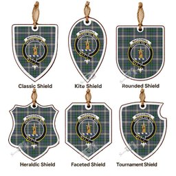 MacDowall (McDowall) Tartan Crest Shield Wood Ornament , Scottish Heritage Family Keepsake Gift