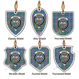 Ralston Tartan Crest Shield Wood Ornament , Scottish Heritage Family Keepsake Gift