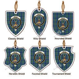 Keith Tartan Crest Shield Wood Ornament , Scottish Heritage Family Keepsake Gift