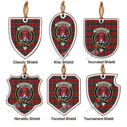 MacCracken (McCracken) Tartan Crest Shield Wood Ornament , Scottish Heritage Family Keepsake Gift