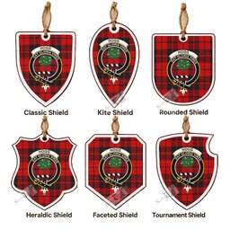 Hogg (Hog) Tartan Crest Shield Wood Ornament , Scottish Heritage Family Keepsake Gift
