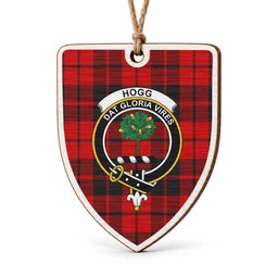 Hogg (Hog) Tartan Crest Shield Wood Ornament , Scottish Heritage Family Keepsake Gift