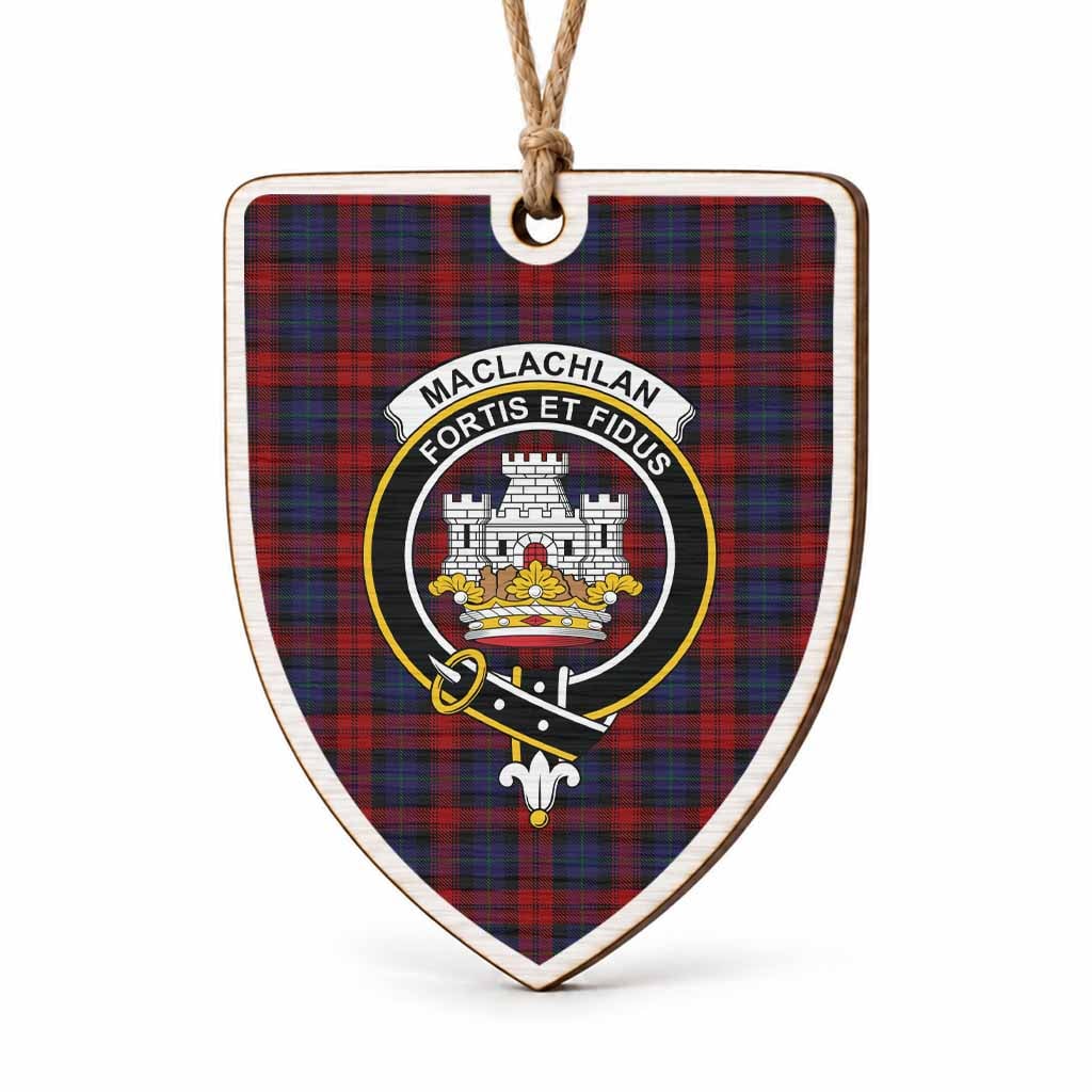 MacLachlan (McLachlan) Tartan Crest Shield Wood Ornament , Scottish Heritage Family Keepsake Gift