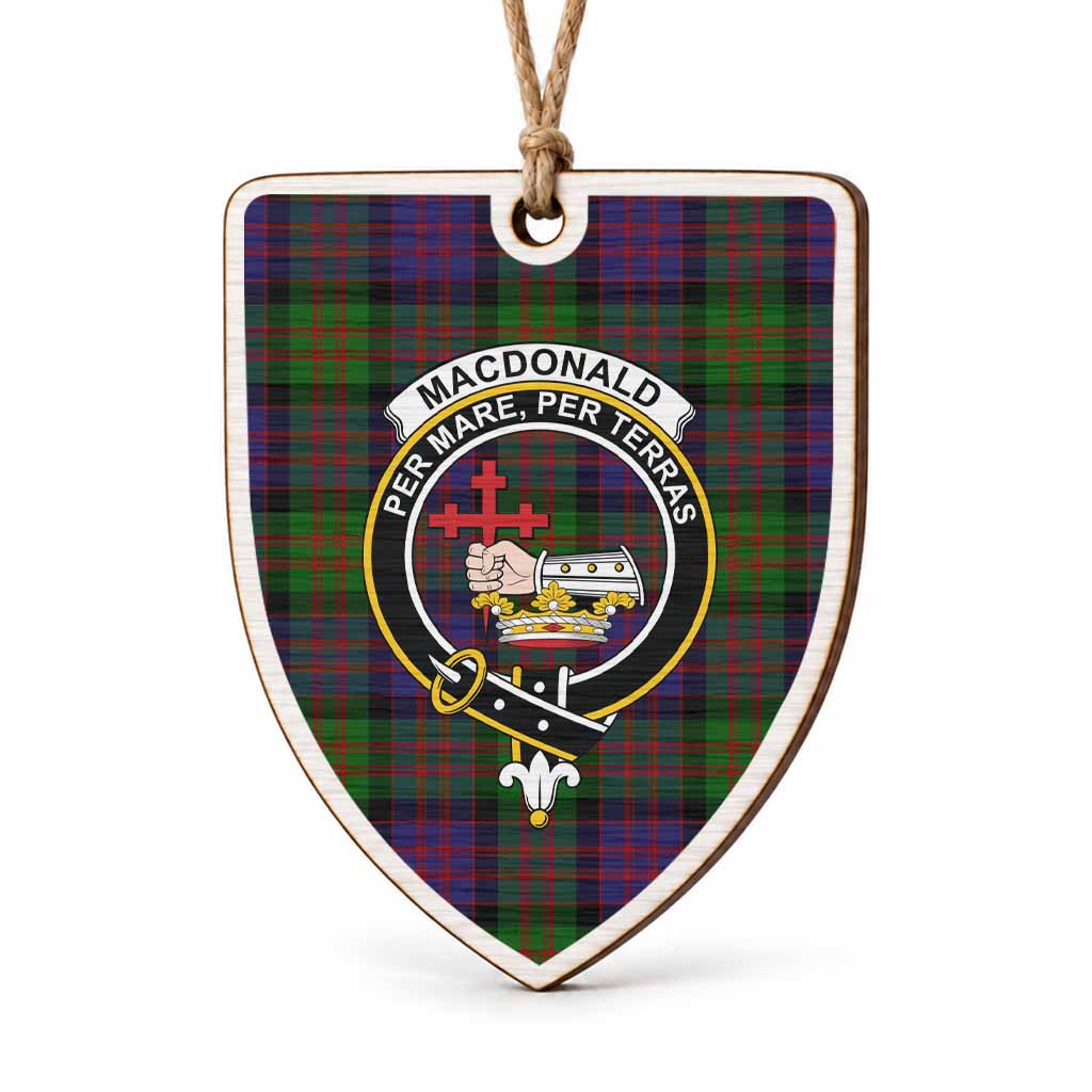 MacDonald (McDonald) Tartan Crest Shield Wood Ornament , Scottish Heritage Family Keepsake Gift