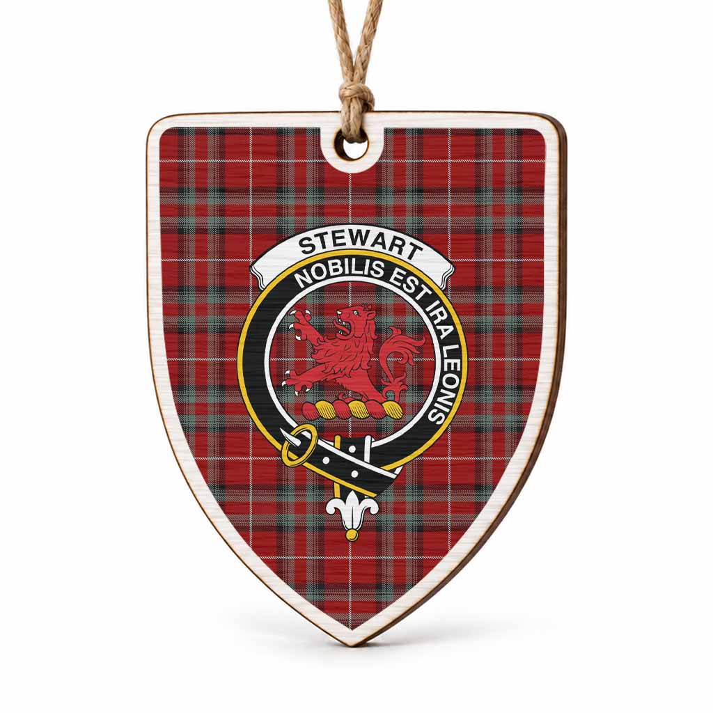 Stewart (Stuart) of Bute Tartan Crest Shield Wood Ornament , Scottish Heritage Family Keepsake Gift