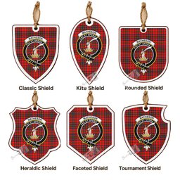 Matheson Tartan Crest Shield Wood Ornament , Scottish Heritage Family Keepsake Gift