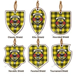 MacLeod (McLeod) Tartan Crest Shield Wood Ornament , Scottish Heritage Family Keepsake Gift