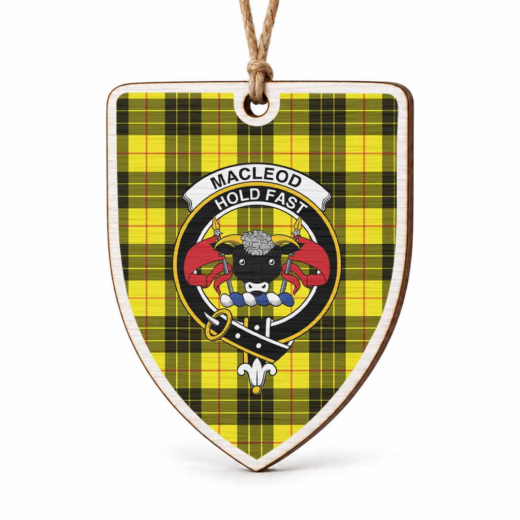MacLeod (McLeod) Tartan Crest Shield Wood Ornament , Scottish Heritage Family Keepsake Gift