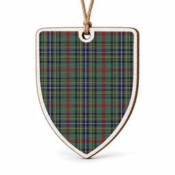 Bisset Tartan Shield Wood Ornament , Pick Your Clan & Regional Plaid